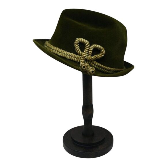 P&C Habig Other - Vintage P&C Habig Vienna Ventilo John Helmer Green Velvet Rope Detail Fedora Hat